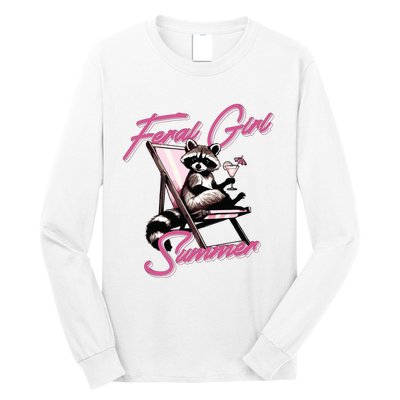 Feral Girl Summer Raccoon Long Sleeve Shirt