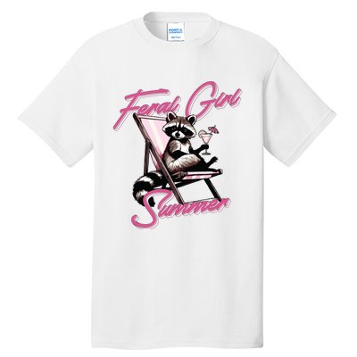 Feral Girl Summer Raccoon Tall T-Shirt