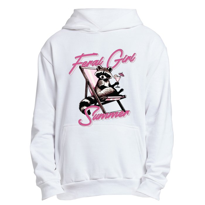 Feral Girl Summer Raccoon Urban Pullover Hoodie