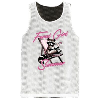 Feral Girl Summer Raccoon Mesh Reversible Basketball Jersey Tank