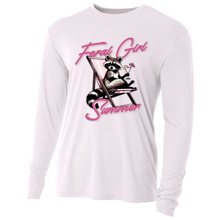 Feral Girl Summer Raccoon Cooling Performance Long Sleeve Crew