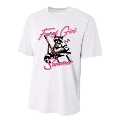 Feral Girl Summer Raccoon Performance Sprint T-Shirt