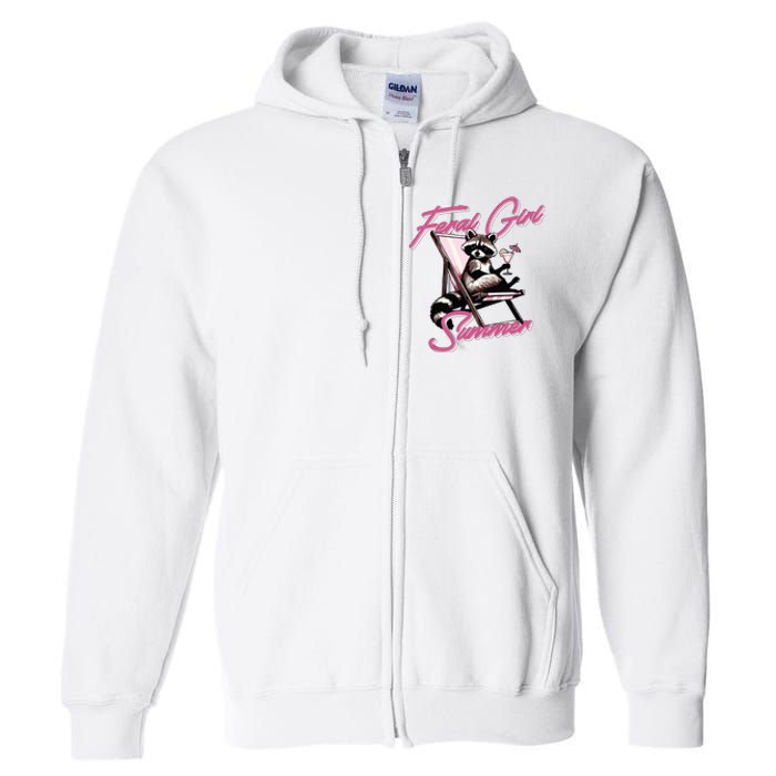 Feral Girl Summer Raccoon Full Zip Hoodie