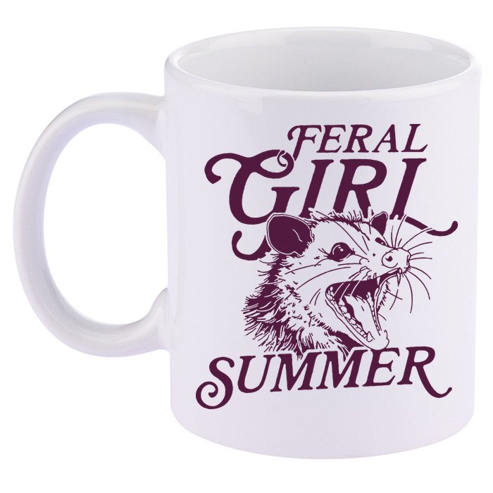 Feral Girl Summer 11oz C Handle Ceramic Mug