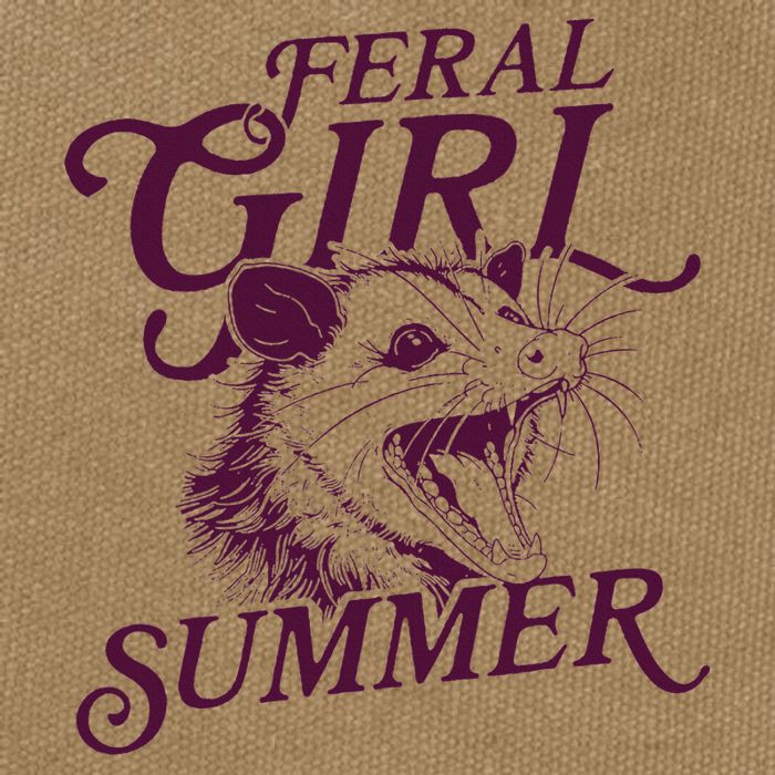 Feral Girl Summer Opossum Cotton Canvas Backpack