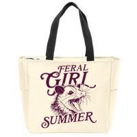 Feral Girl Summer Opossum Zip Tote Bag