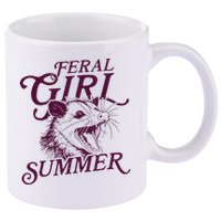 Feral Girl Summer Opossum 11oz C Handle Ceramic Mug