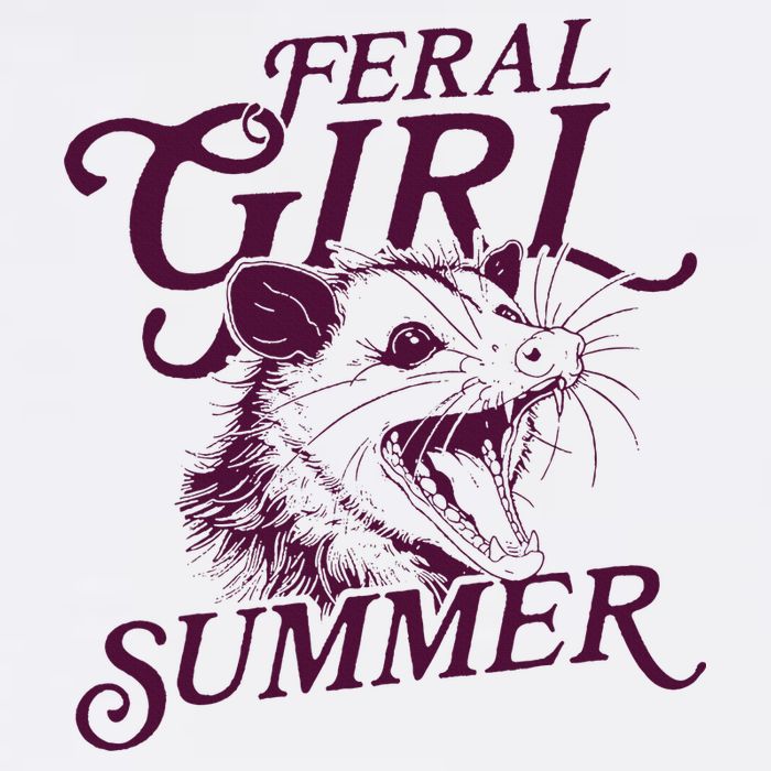 Feral Girl Summer Opossum 11oz C Handle Ceramic Mug