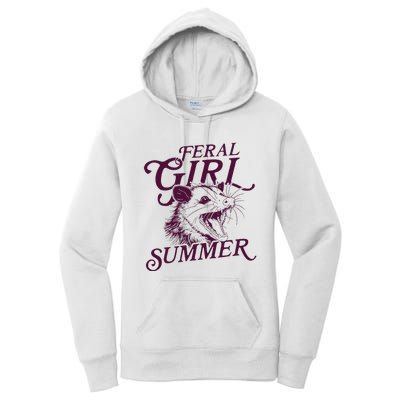 Feral Girl Summer Opossum Women's Pullover Hoodie