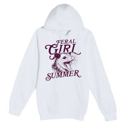 Feral Girl Summer Opossum Premium Pullover Hoodie