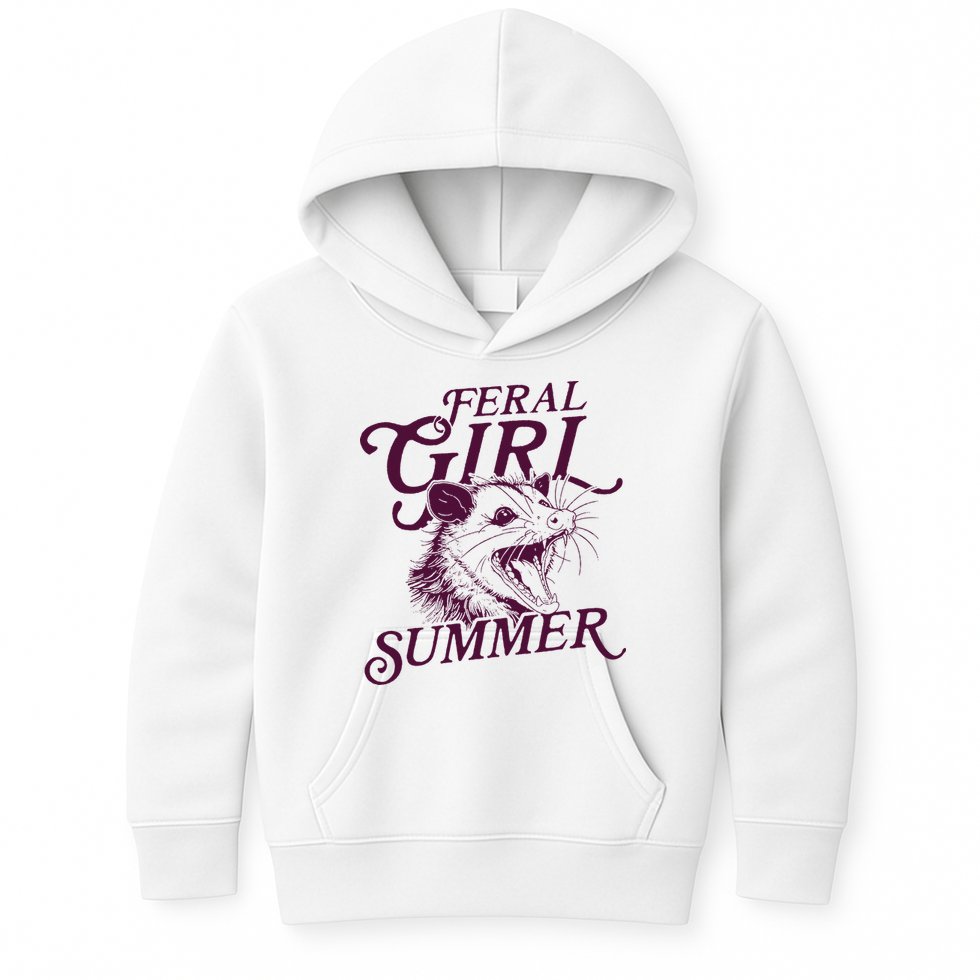 Feral Girl Summer Opossum Kids Hoodie