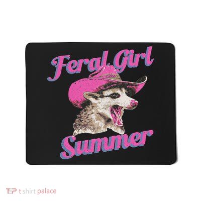 Feral Girl Summer Retro Possum Funny Meme Mousepad