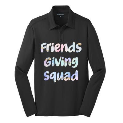 Friends Giving Squad Gift Silk Touch Performance Long Sleeve Polo