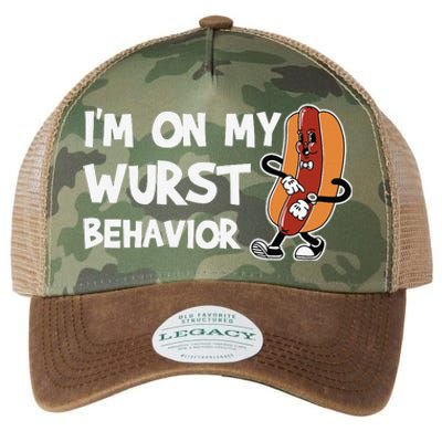 Funny German Sausage I'm on my Wurst Behavior Legacy Tie Dye Trucker Hat