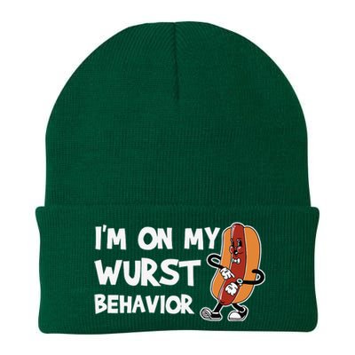 Funny German Sausage I'm on my Wurst Behavior Knit Cap Winter Beanie