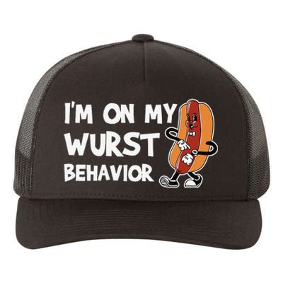 Funny German Sausage I'm on my Wurst Behavior Yupoong Adult 5-Panel Trucker Hat