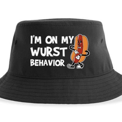 Funny German Sausage I'm on my Wurst Behavior Sustainable Bucket Hat