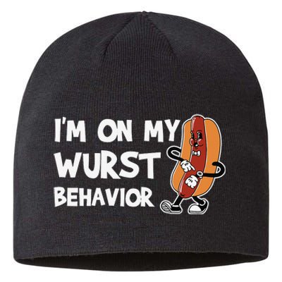 Funny German Sausage I'm on my Wurst Behavior Sustainable Beanie