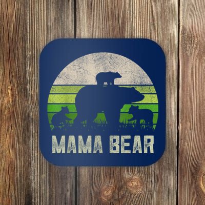 Funny Grandma Shirts From Grandkid, 3 Cubs Mama Bear Vintage Coaster