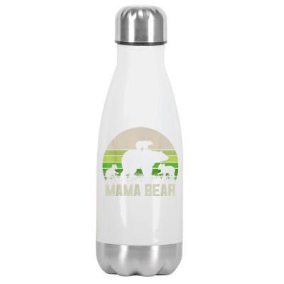 Funny Grandma Shirts From Grandkid, 3 Cubs Mama Bear Vintage Stainless Steel Insulated Water Bottle