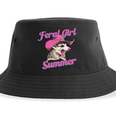 Feral Girl Summer Retro Possum Sustainable Bucket Hat