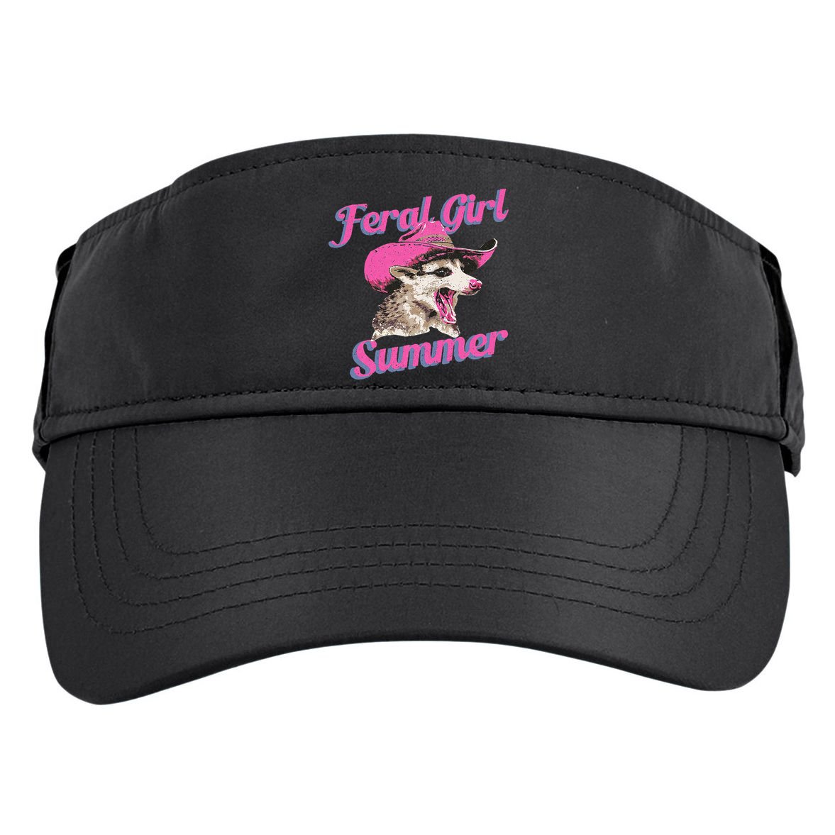 Feral Girl Summer Retro Possum Adult Drive Performance Visor