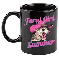 Feral Girl Summer Retro Possum 11oz C Handle Ceramic Mug