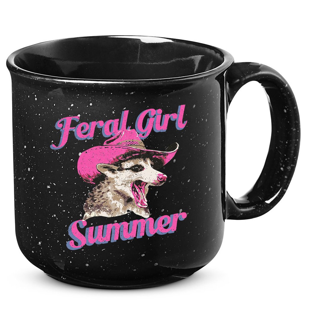 Feral Girl Summer Retro Possum 15oz Campfire Ceramic Mug