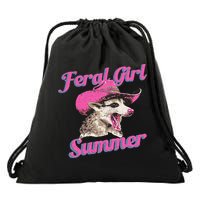 Feral Girl Summer Retro Possum Drawstring Bag