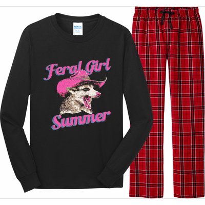 Feral Girl Summer Retro Possum Long Sleeve Pajama Set