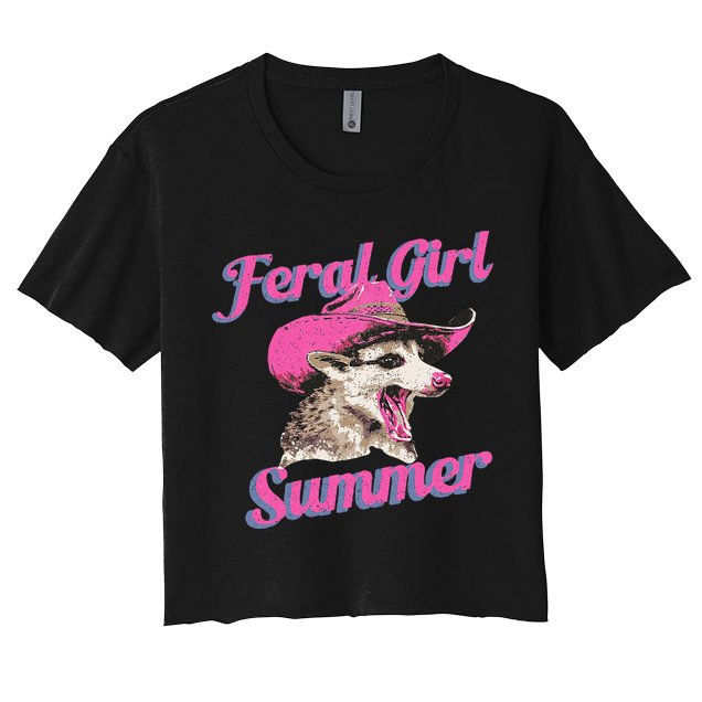 Feral Girl Summer Retro Possum Crop Top