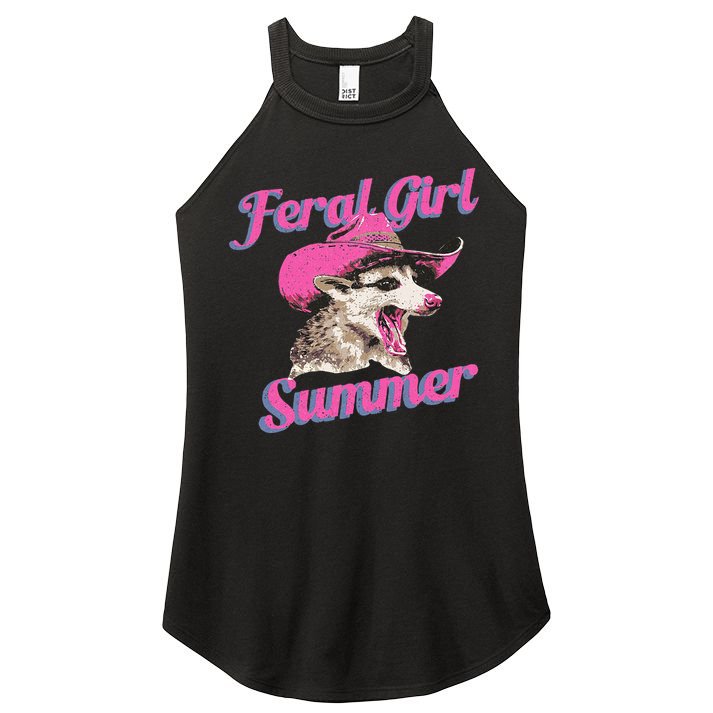 Feral Girl Summer Retro Possum Women's Perfect Tri Rocker Tank