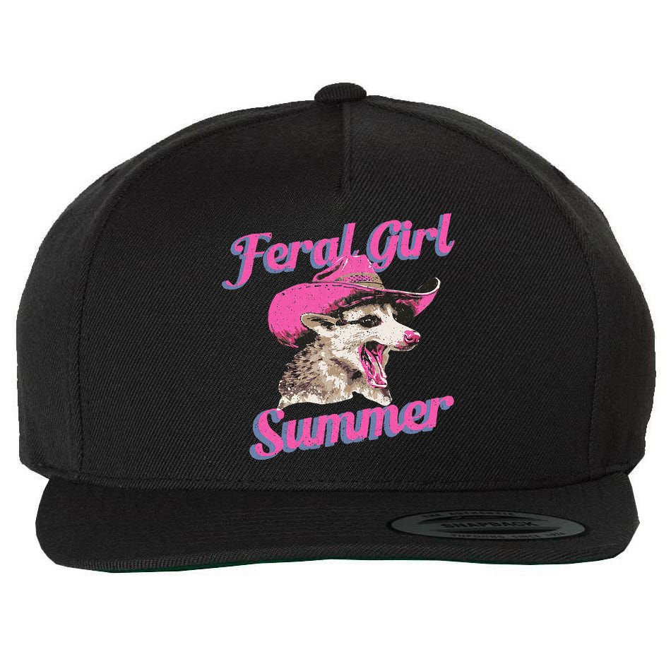 Feral Girl Summer Retro Possum Wool Snapback Cap