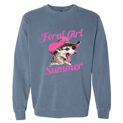 Feral Girl Summer Retro Possum Garment-Dyed Sweatshirt