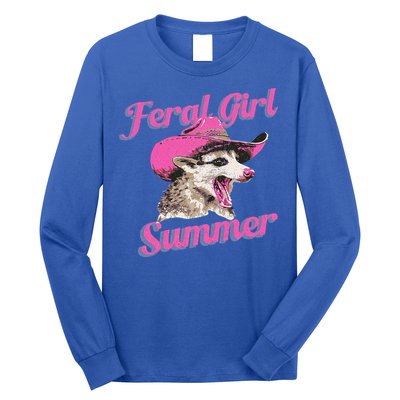 Feral Girl Summer Retro Possum Long Sleeve Shirt