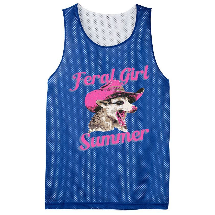 Feral Girl Summer Retro Possum Mesh Reversible Basketball Jersey Tank