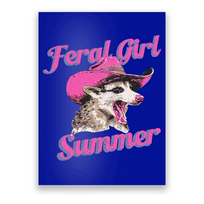 Feral Girl Summer Retro Possum Poster