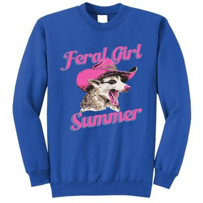 Feral Girl Summer Retro Possum Tall Sweatshirt