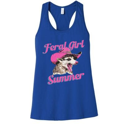 Feral Girl Summer Retro Possum Women's Racerback Tank