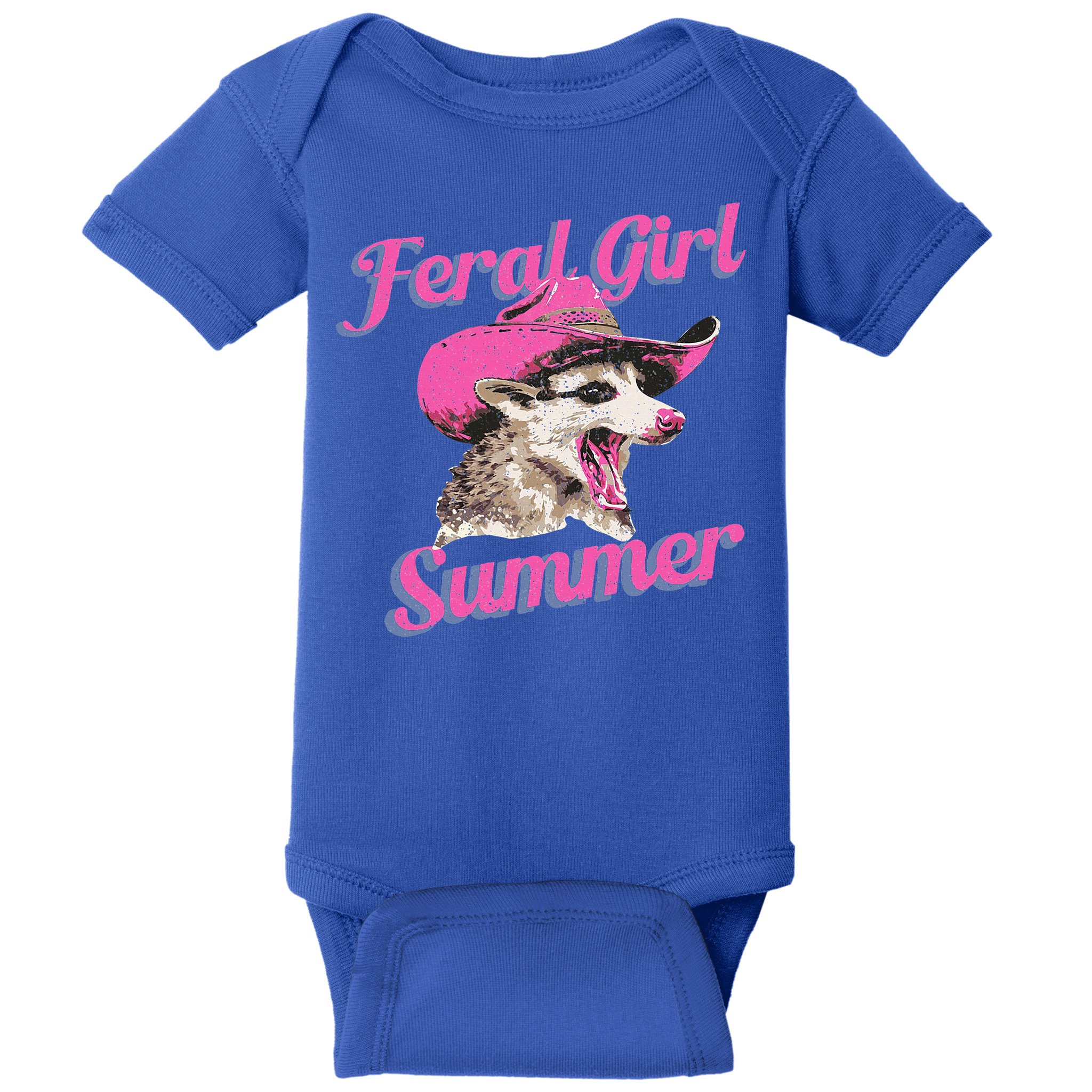 Feral Girl Summer Retro Possum Baby Bodysuit