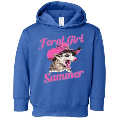Feral Girl Summer Retro Possum Toddler Hoodie