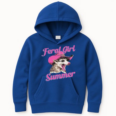 Feral Girl Summer Retro Possum Kids Hoodie