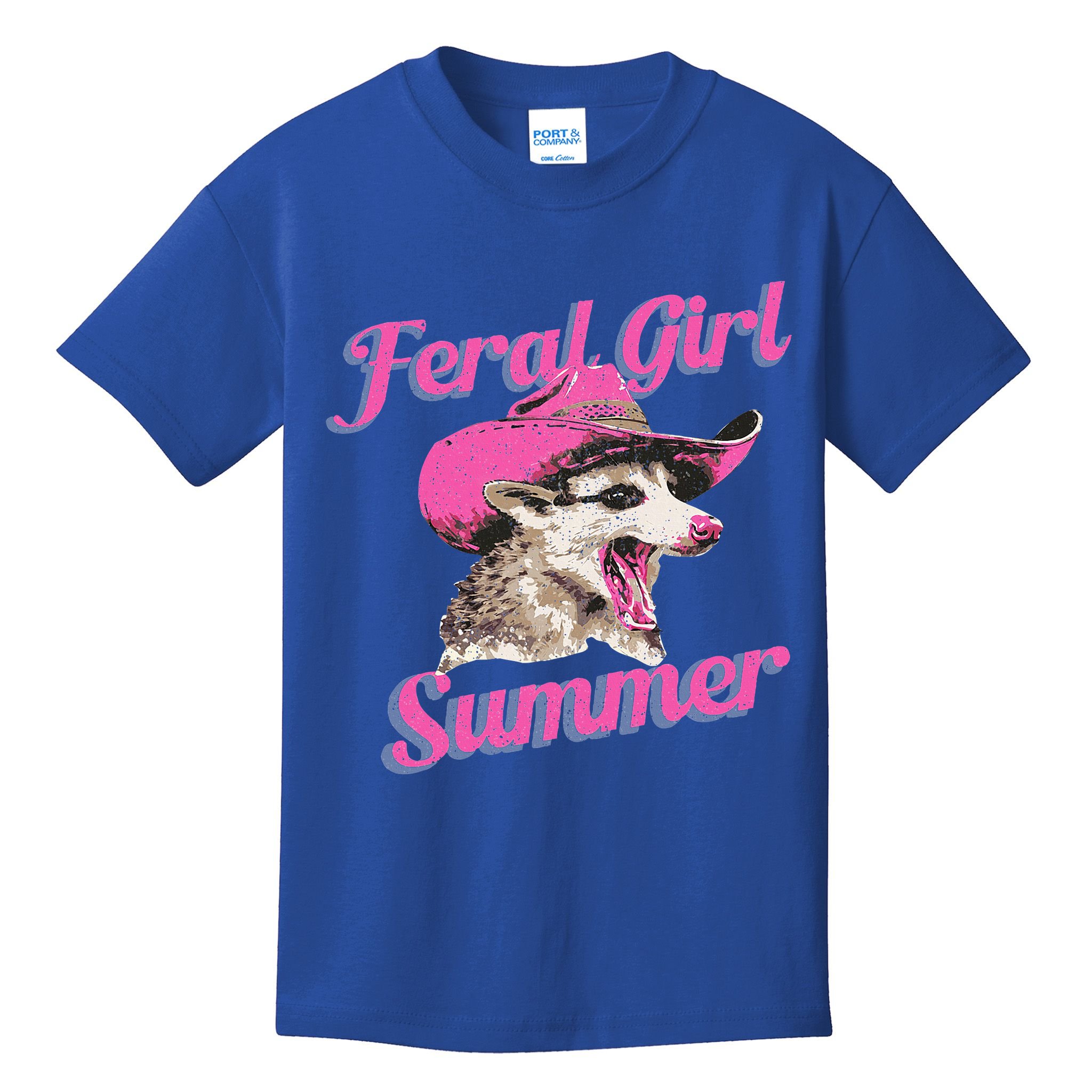 Feral Girl Summer Retro Possum Kids T-Shirt