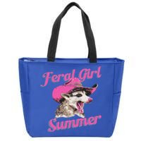 Feral Girl Summer Retro Possum Zip Tote Bag