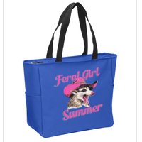 Feral Girl Summer Retro Possum Zip Tote Bag