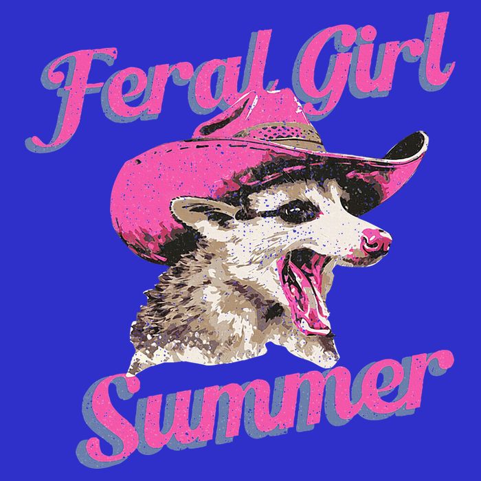 Feral Girl Summer Retro Possum Zip Tote Bag
