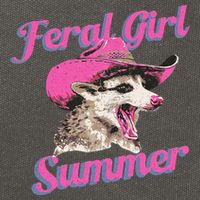 Feral Girl Summer Retro Possum Cotton Canvas Backpack