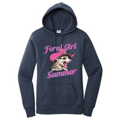 Feral Girl Summer Retro Possum Women's Pullover Hoodie