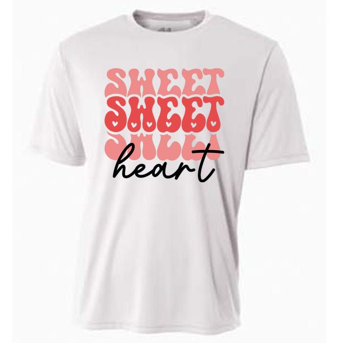 Funny Groovy Sweet Heart Retro Valentine's Day Gift Cooling Performance Crew T-Shirt