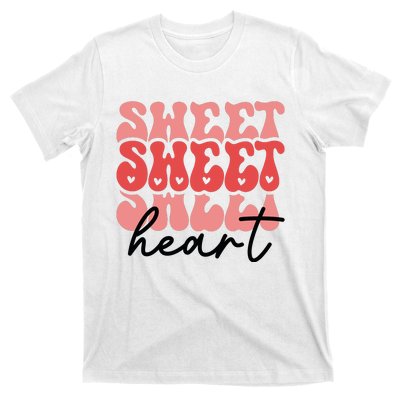 Funny Groovy Sweet Heart Retro Valentine's Day Gift T-Shirt